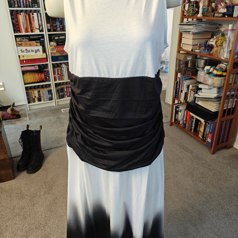 Elegant Black and White Ombre Dress